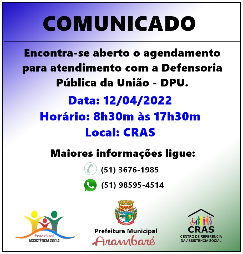 aberto-agendamento-para-atendimento-com-a-defensoria-publica-da-uniao-dpu