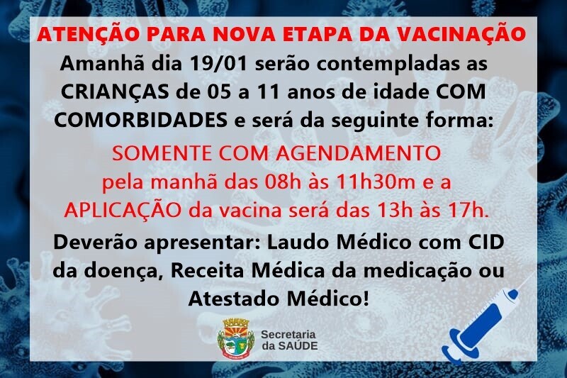 secretaria-da-saude-anuncia-nova-etapa-da-vacinacao-criancas-de-05-a-11-anos-com-comorbidades